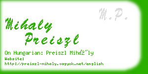 mihaly preiszl business card